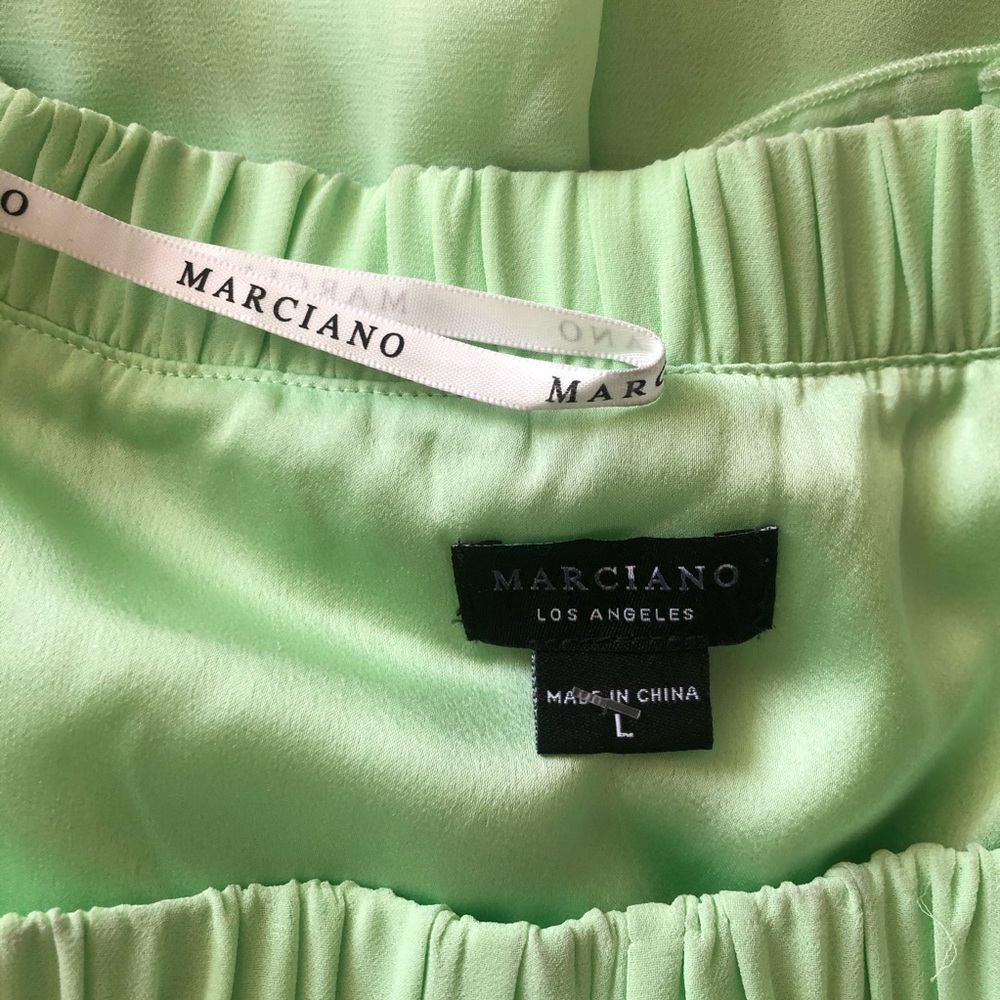 Marciano Mint Color Off the Shoulder Ruffle Dress - Picture 8 of 9